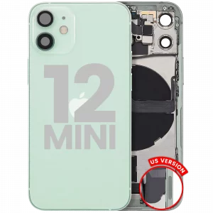 Back Housing W/ Charging Port Flex & Small Parts For iPhone 12 Mini (US Version) (Used OEM Pull: Grade C) (Green)