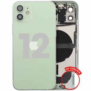 Back Housing W/ Charging Port Flex & Small Parts For iPhone 12 (US Version) (Used OEM Pull: Grade B) (Green)