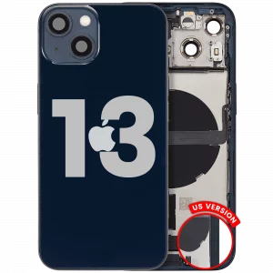 Back Housing W/ Charging Port Flex & Small Parts For iPhone 13 (US Version) (Used OEM Pull: Grade B) (Midnight)