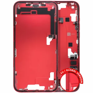 Mid-Frame Housing W/ Charging Port Flex & Small Parts For iPhone 14 Plus (EU / Global Version) (Used OEM Pull: Grade A) (Red)