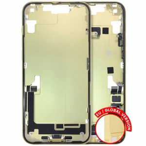 Mid-Frame Housing W/ Charging Port Flex & Small Parts For iPhone 14 Plus (EU / Global Version) (Used OEM Pull: Grade B) (Yellow)