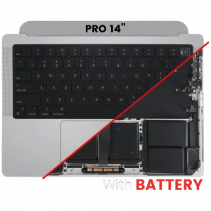 Top Case with Battery and Keyboard (ANSI US) For MacBook Pro 14" A2779 (2023) (Silver)