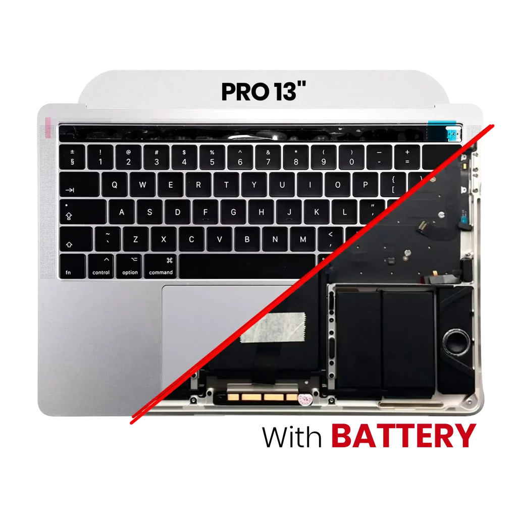 Top Case with Battery and Keyboard (ANSI US) For MacBook Pro 13" A1706 (2016) (Used OEM Pull: Grade B/C) (Space Gray)