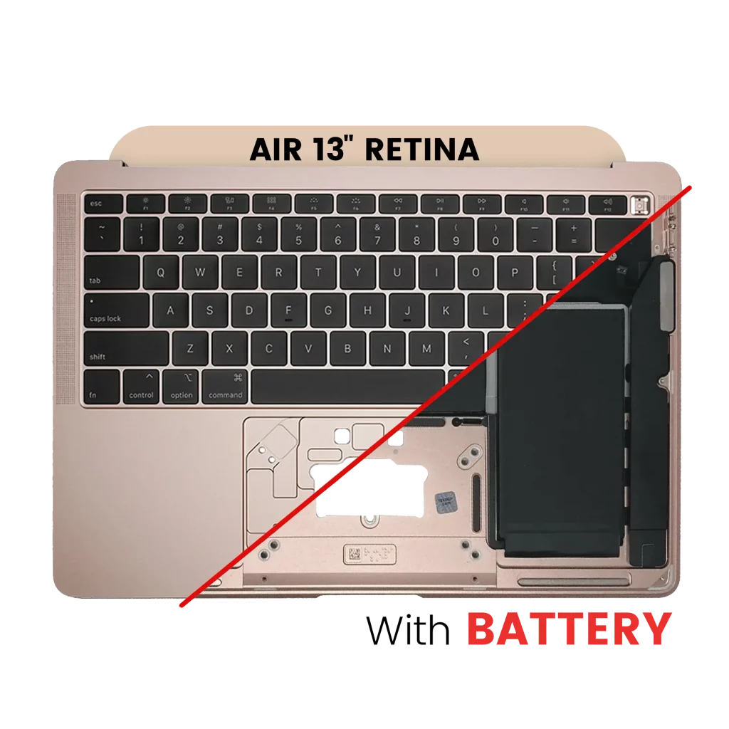 Top Case with Battery and Keyboard (ANSI US) For MacBook Air 13" A1932 (2018-2019) (Used OEM Pull: Grade B/C) (Rose Gold)