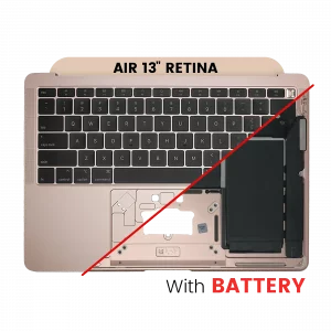 Top Case with Battery and Keyboard (ANSI US) For MacBook Air 13" A1932 (2018-2019) (Used OEM Pull: Grade B/C) (Rose Gold)