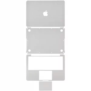 4in1 (Top, Bottom, Keyboard, Trackpad) Skin For Macbook Pro 13" A1502 (2015) / A1425 (2012-2013) (Silver)