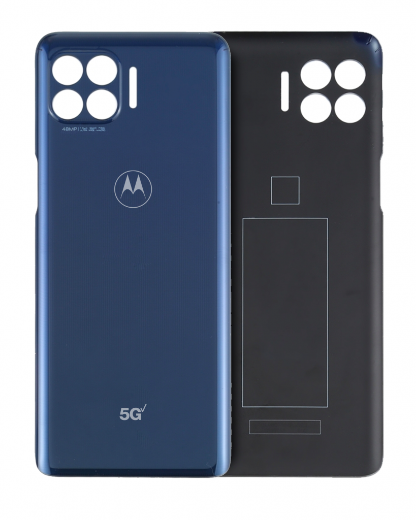 Back cover Glass For Motorola One 5G (XT2075-1 / XT2075-2 / 2020) (Verizon Model) (Genuine OEM) (Prussian Blue)