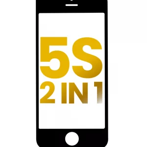 2 in 1 (Front Glass + Frame) For iPhone 5S (2 Pack) (Black)