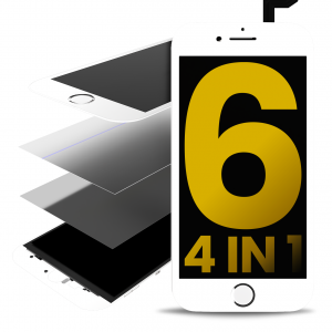 4 in 1 (Front Glass + Polarizer + Frame + OCA Pre-Installed) For iPhone 6 (2 Pack) (White)