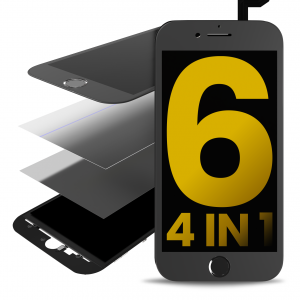 4 in 1 (Front Glass + Frame + Polarizer + OCA Pre-Installed) For iPhone 6 (2 Pack) (Black)