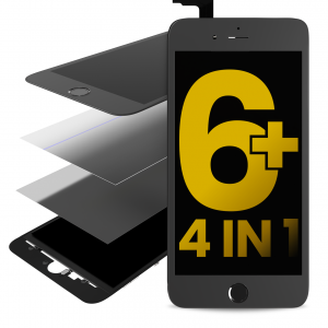 4 in 1 (Front Glass + Frame + Polarizer + OCA Pre-Installed) For iPhone 6 Plus (2 Pack) (Black)