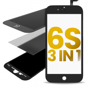 3 in 1 (Front Glass + Frame + OCA Pre-Installed) For iPhone 6S (2 Pack) (Black)