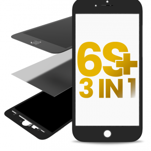 3 in 1 (Front Glass + Frame + OCA Pre-Installed) For iPhone 6S Plus (2 Pack) (Black)
