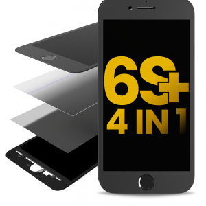 4 in 1 (Front Glass + Frame + Polarizer + OCA Pre-Installed) For iPhone 6S Plus (2 Pack) (Black)