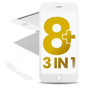 Glass With Frame & OCA Pre-Installed For iPhone 8 Plus (White) (Premium / 3 in 1) (2 Pack)