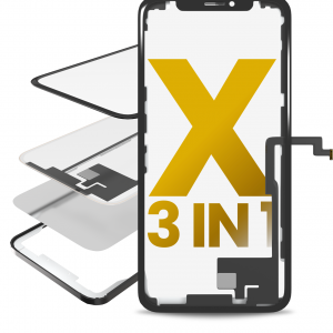 Glass With Frame & OCA Pre-Installed For iPhone X (Frame With Glue) (Premium / 3 in 1) (2 Pack)