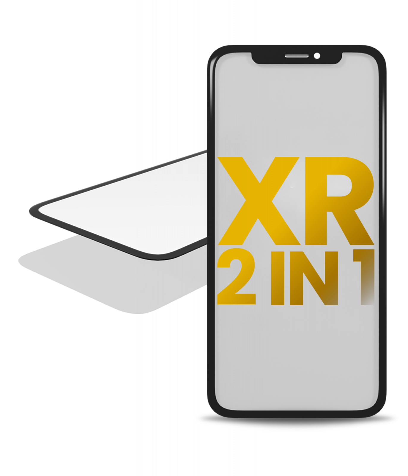 Glass With Frame Pre-Installed For iPhone XR (Premium Quality / 2 in 1) (1 Pack)