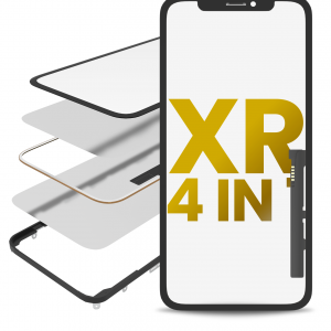 Glass With Digitizer Flex (No OCA) & Frame Pre-Installed For iPhone XR (Premium Quality / 4 in 1) (2 Pack)