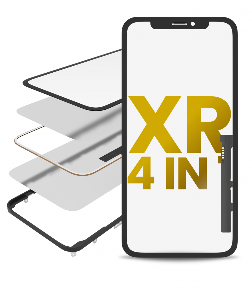 4 in 1 (Digitizer + Front Glass + Frame Pre-Installed) For iPhone XR