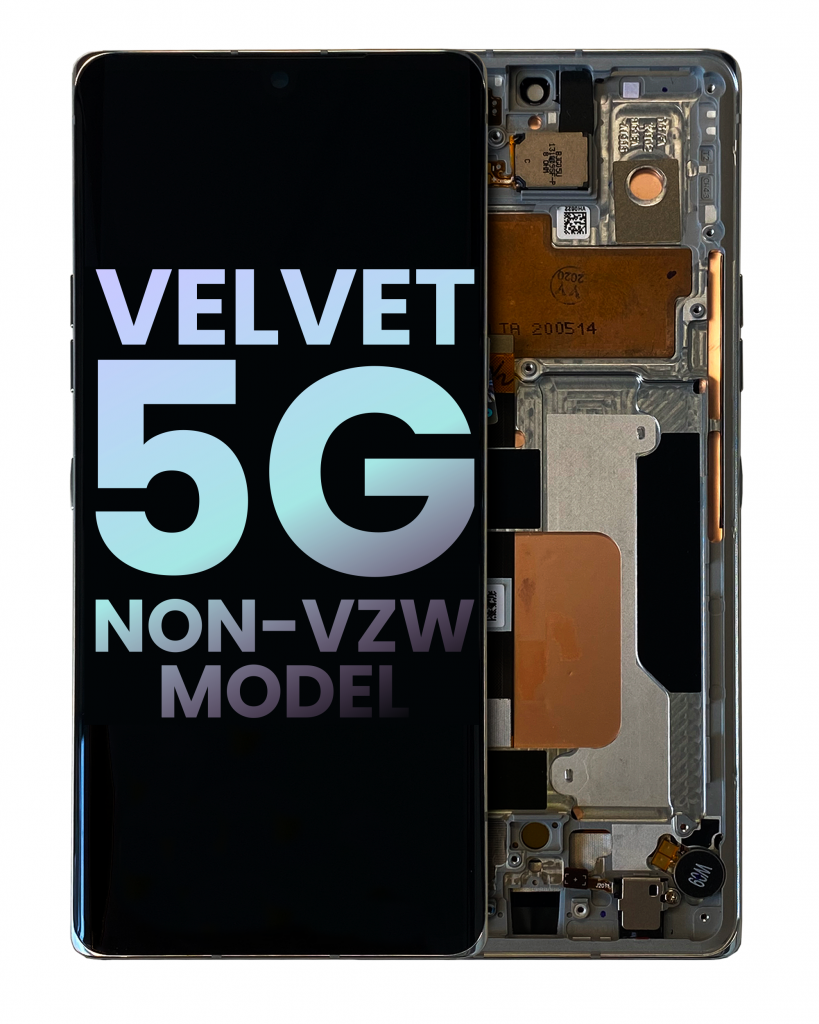 OLED Assembly With Frame For LG Velvet 5G (Non-Verizon 5G UW Frame) (Genuine OEM) (Aurora Gray)