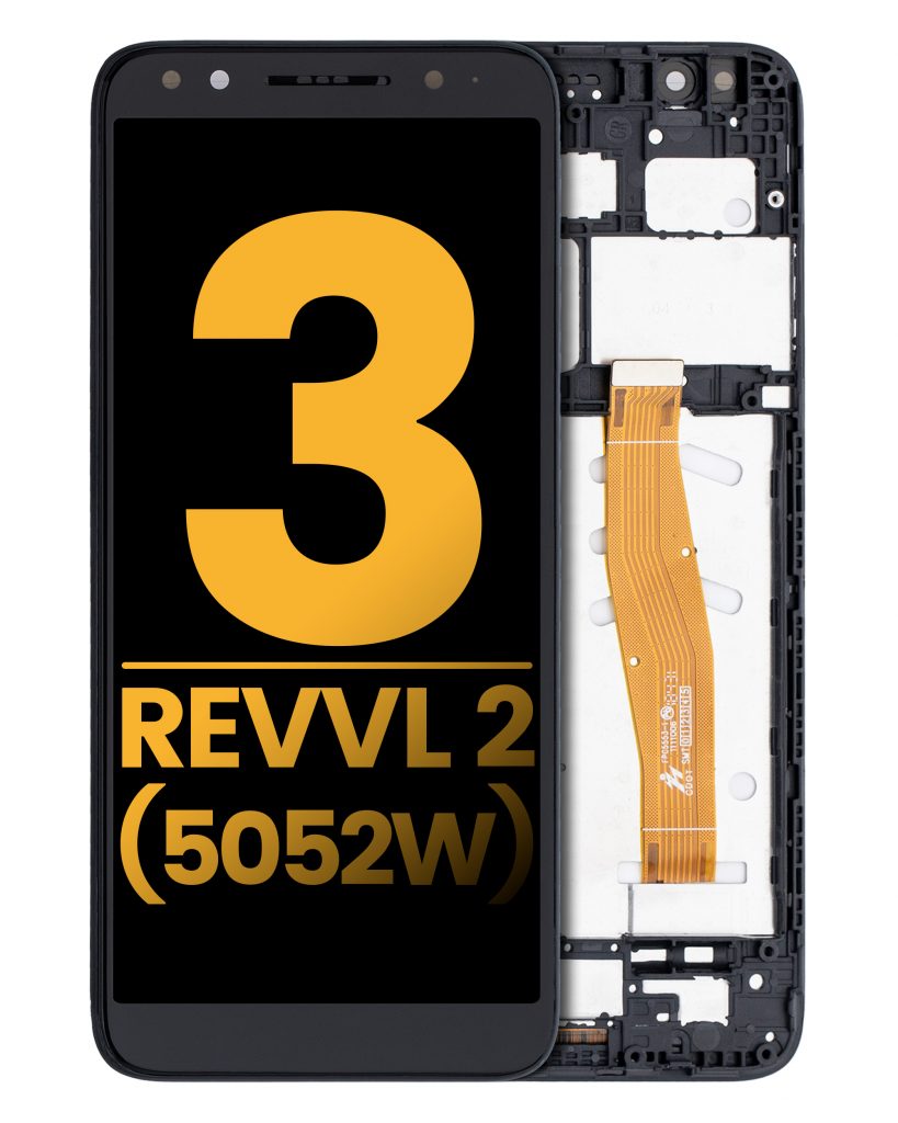 LCD Assembly With Frame For T-Mobile Revvl 2 (5052W / 2019) (Refurbished) (Black)