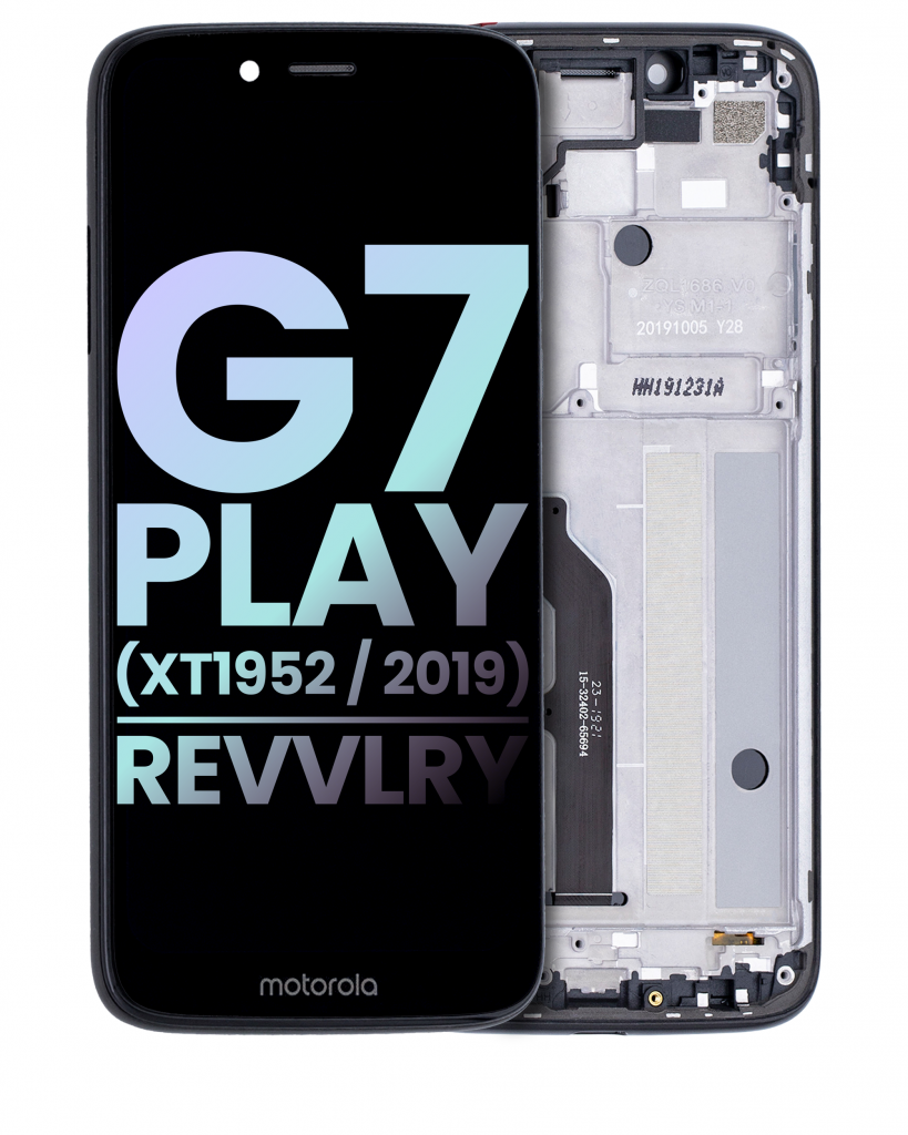 LCD Assembly With Frame For Motorola Moto G7 Play (XT1952 / 2019) / T-Mobile Revvlry (Genuine OEM) (Deep Indigo)