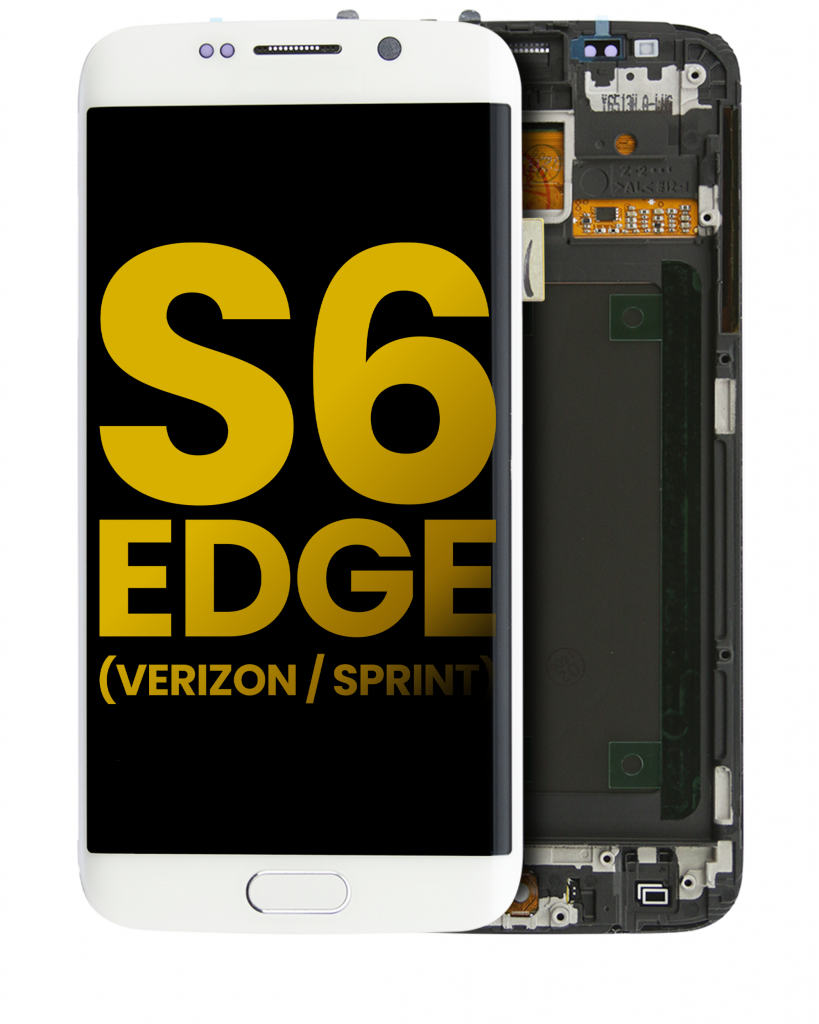 LCD Assembly With Frame For Samsung Galaxy S6 Edge (Verizon / Sprint) (White Pearl)