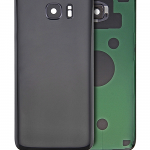 Back Cover Glass With Camera Lens For Samsung Galaxy S7 Edge (Service Pack) (Black)
