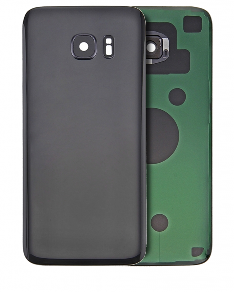 Back Cover Glass With Camera Lens For Samsung Galaxy S7 Edge (Service Pack) (Black)