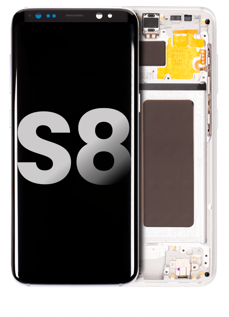 OLED Assembly With Frame For Samsung Galaxy S8 (Used OEM Pull: Grade A) (Arctic Silver)