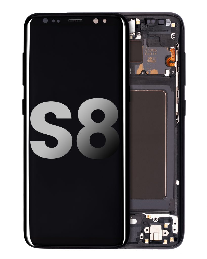OLED Assembly With Frame For Samsung Galaxy S8 (Used OEM Pull: Grade B/C) (Midnight Black)