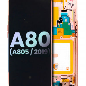 LCD Assembly With Frame For Samsung Galaxy A80 (A805 / 2019) (Angel Gold) (Service Pack)