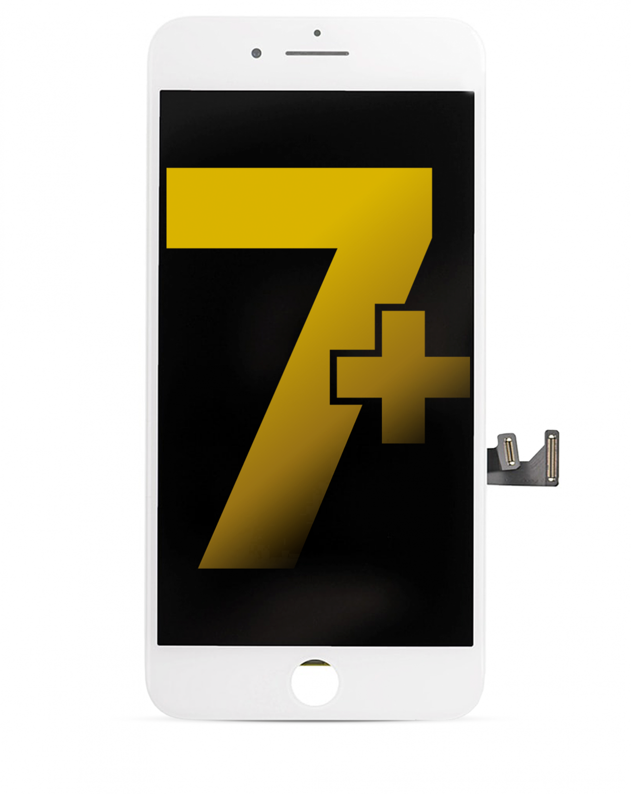 LCD Assembly With Steel Plate For iPhone 7 Plus (Refurbished: Toshiba) (White)