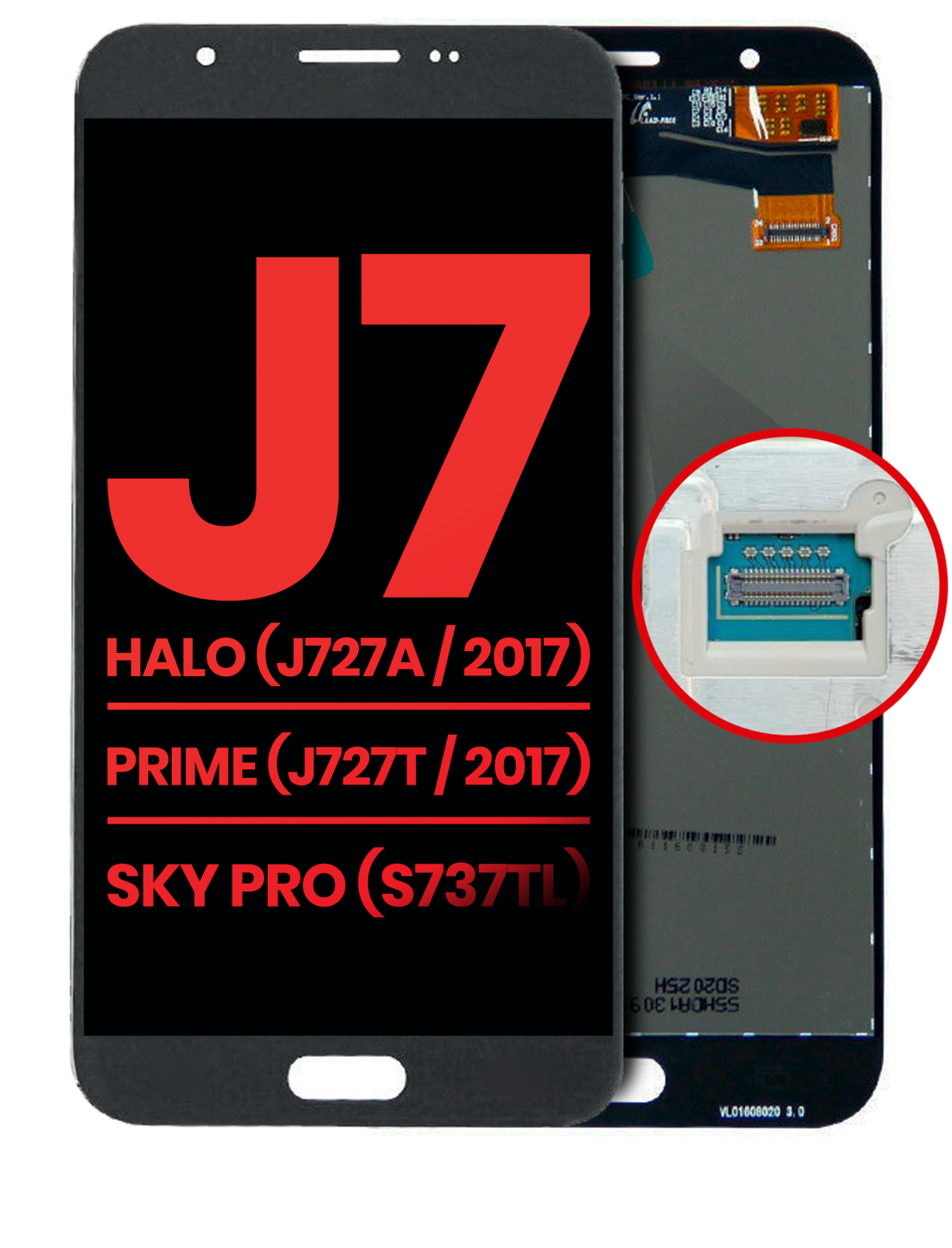LCD Assembly Without Frame Only For Samsung Galaxy J7 Halo (J727A / 2017) / J7 Sky Pro (S737TL) (Aftermarket Plus) (Silver / Gray)