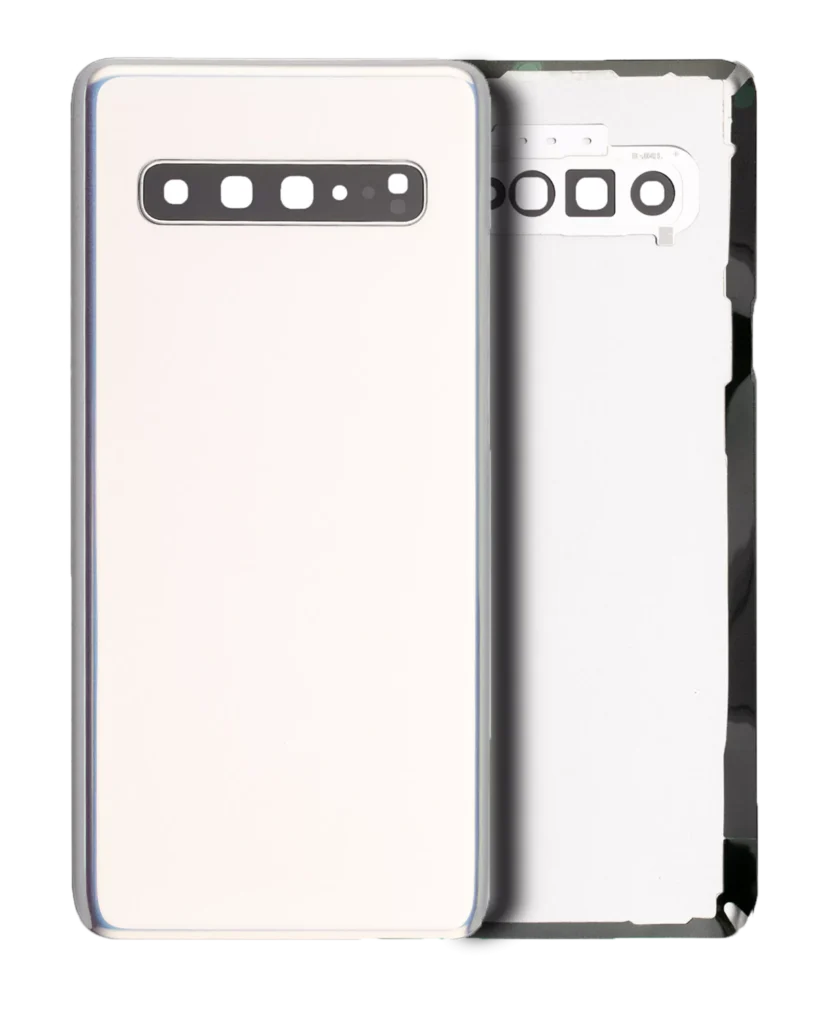 Back cover Glass With Camera Lens For Samsung Galaxy S10 5G (No Logo) (Aftermarket Plus) (Crown Silver)