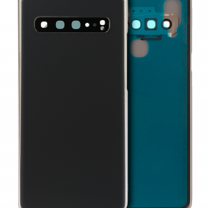 Back cover Glass With Camera Lens For Samsung Galaxy S10 5G (No Logo) (Aftermarket Plus) (Prism Black)