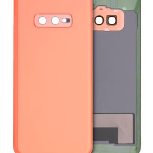 Back cover Glass With Camera Lens For Samsung Galaxy S10E (No Logo) (Aftermarket Plus) (Flamingo Pink)