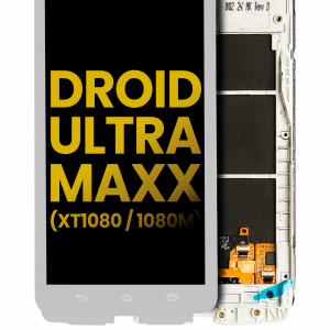 LCD Assembly With Frame For Motorola Droid Ultra (XT1080 / 2013) / Droid Maxx (XT1080M / 2013) (Refurbished) (White)