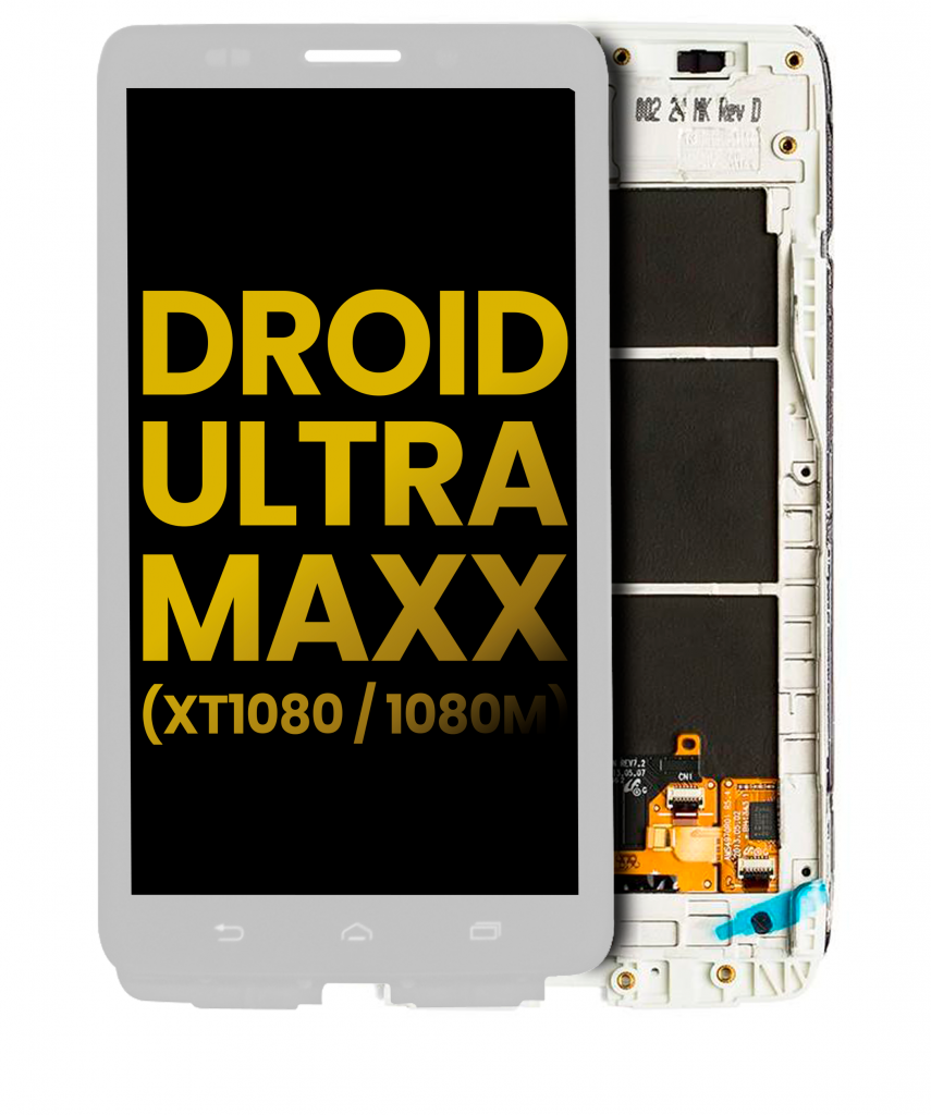 LCD Assembly With Frame For Motorola Droid Ultra (XT1080 / 2013) / Droid Maxx (XT1080M / 2013) (Refurbished) (White)