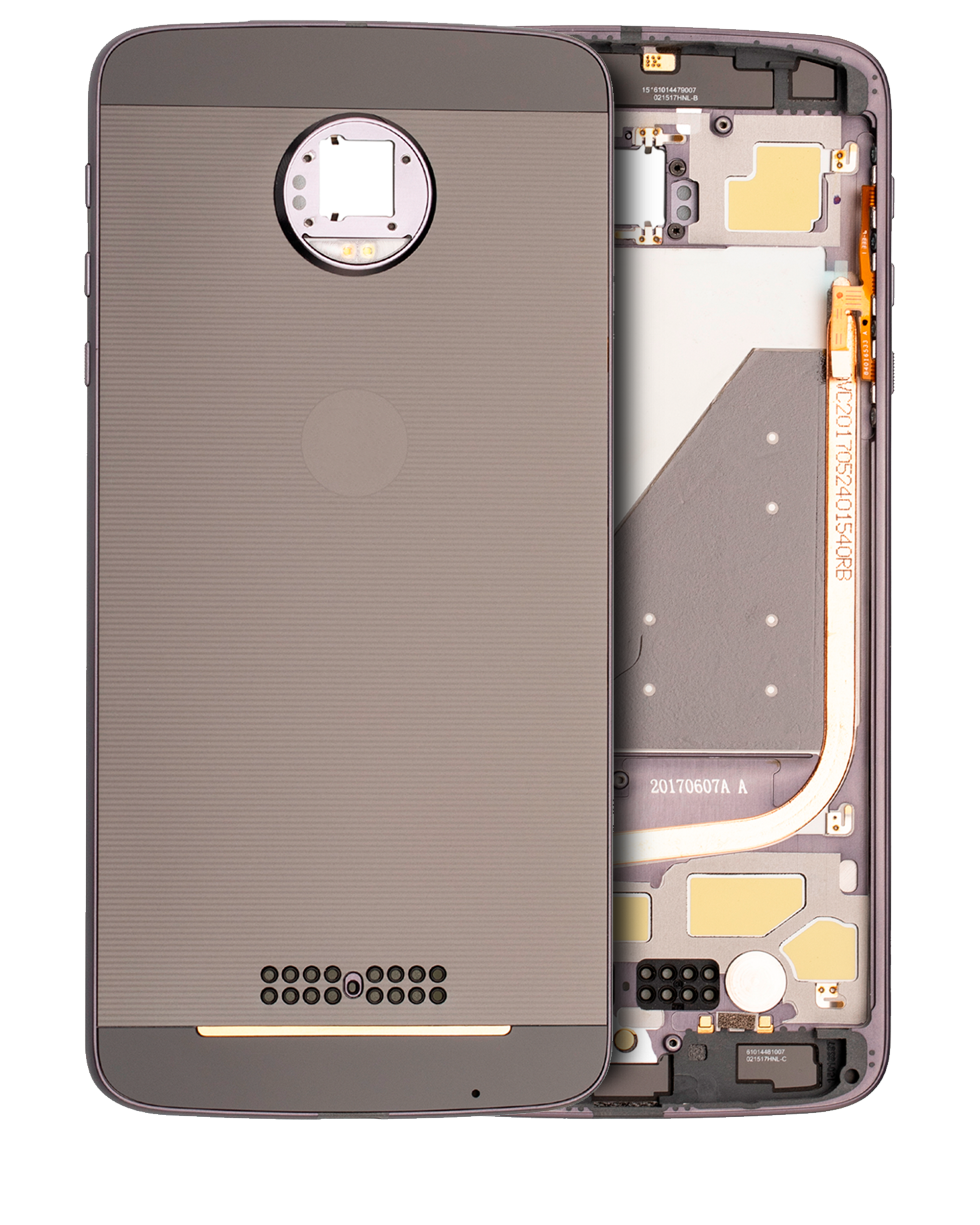 Back Housing For Motorola Moto Z Droid (XT1650-01 / 2016) (Genuine OEM) (Black / Gray)