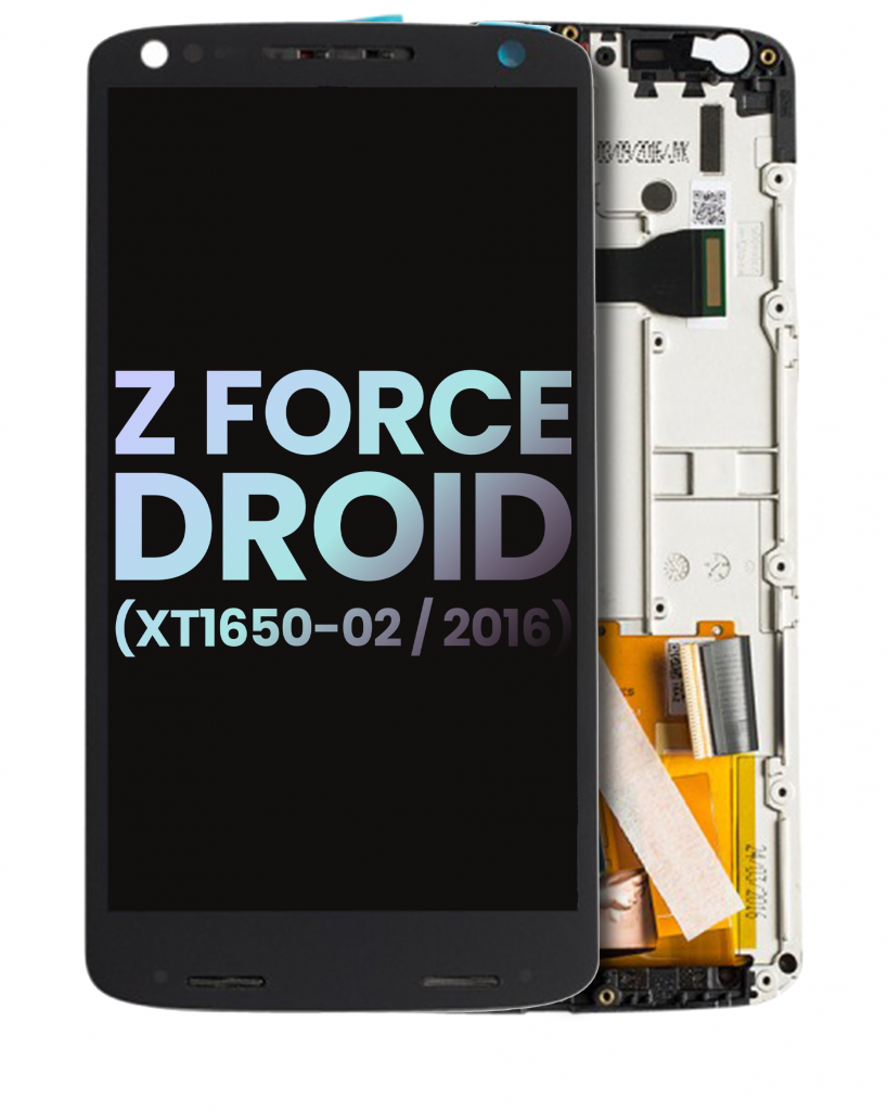 LCD Assembly With Frame For Motorola Moto Z Force Droid (XT1650-02 / 2016) (Genuine OEM) (Black)