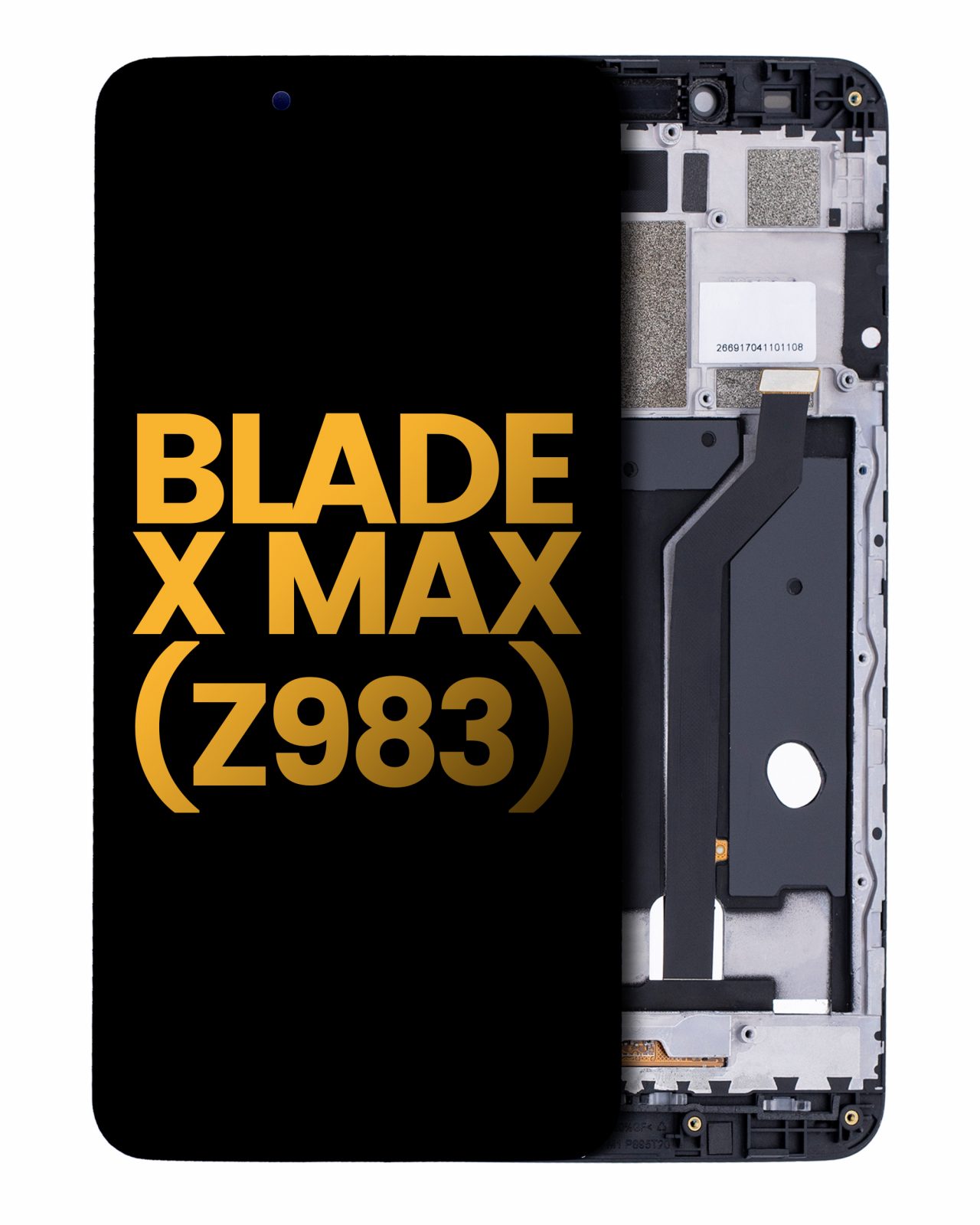 LCD Assembly With Frame For ZTE Blade X Max (Z983) (Refurbished) (Black)
