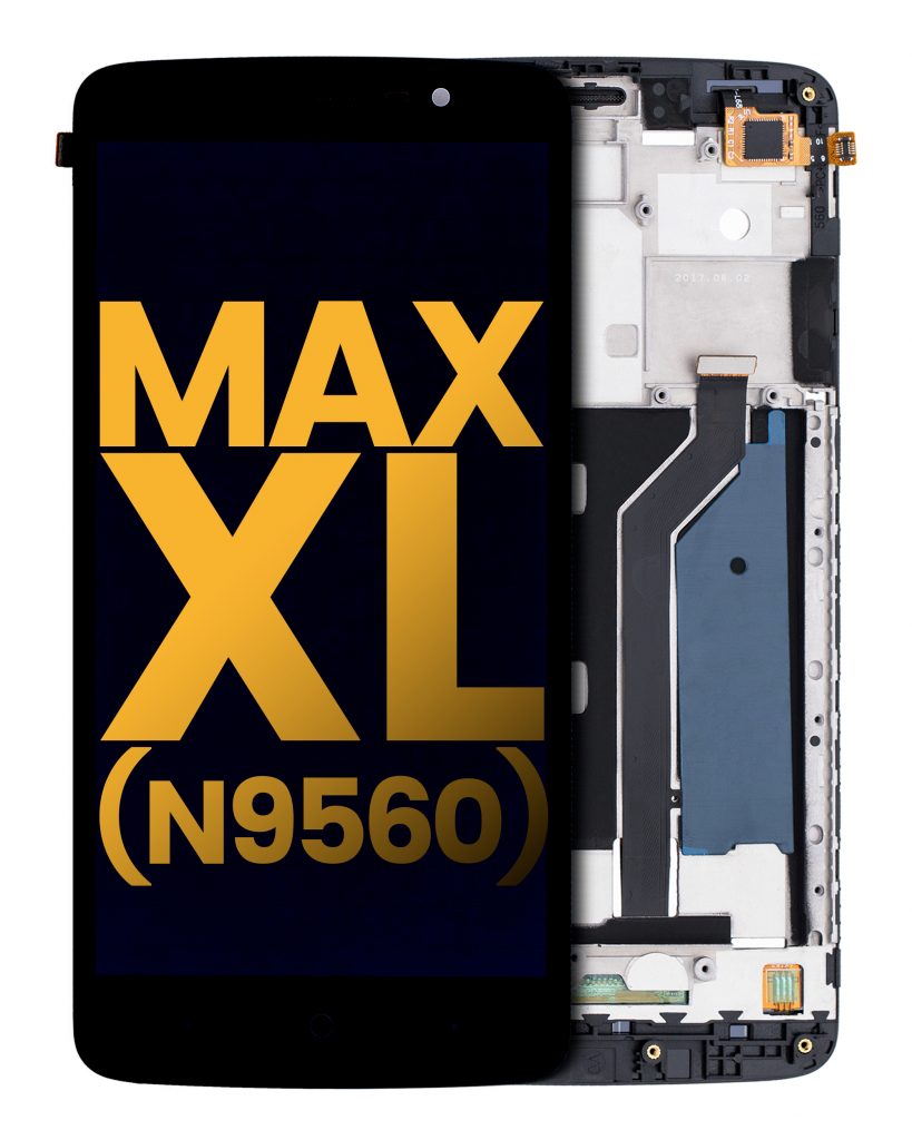 LCD Assembly With Frame For ZTE Max XL (N9560) (Refurbished) (Black)