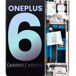 OLED Assembly With Frame For OnePlus 6 (A6000 / A6003) (Genuine OEM) (Silk White)