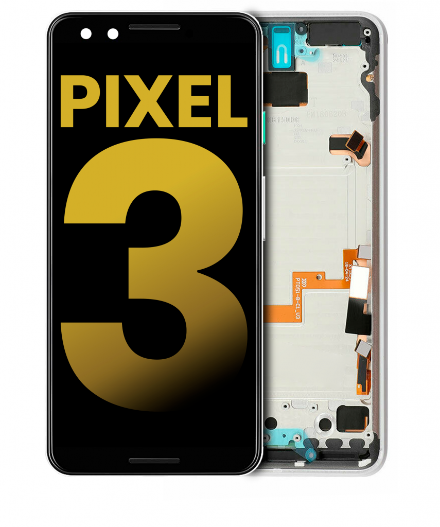 OLED Assembly With Frame For Google Pixel 3 (Refurbished) (Clearly White)