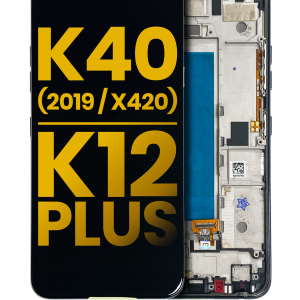 LCD Assembly With Frame For LG K40 (2019 / X420) / K12 Plus (Refurbished) (Black)