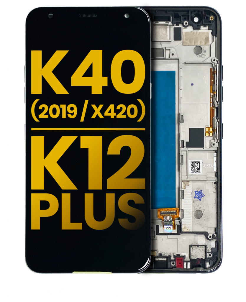 LCD Assembly With Frame For LG K40 (2019 / X420) / K12 Plus (Refurbished) (Black)