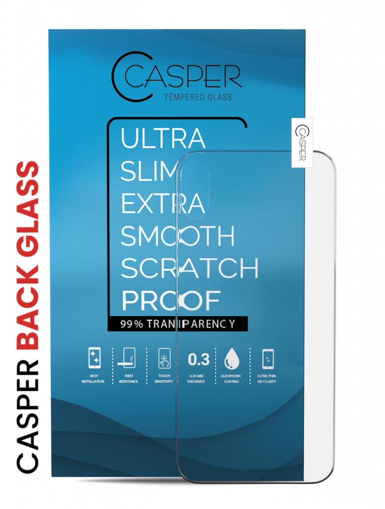 Casper Tempered Glass (Back Glass) For iPhone XR (10 Pack) (Clear)