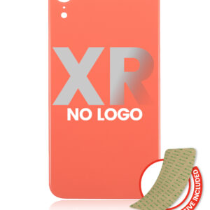 Back Glass With 3M Adhesive For iPhone XR (No Logo / Large Camera Hole) (Coral)