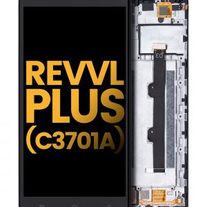 LCD Assembly With Frame For T-Mobile Revvl Plus (C3701A) (Refurbished) (Black)